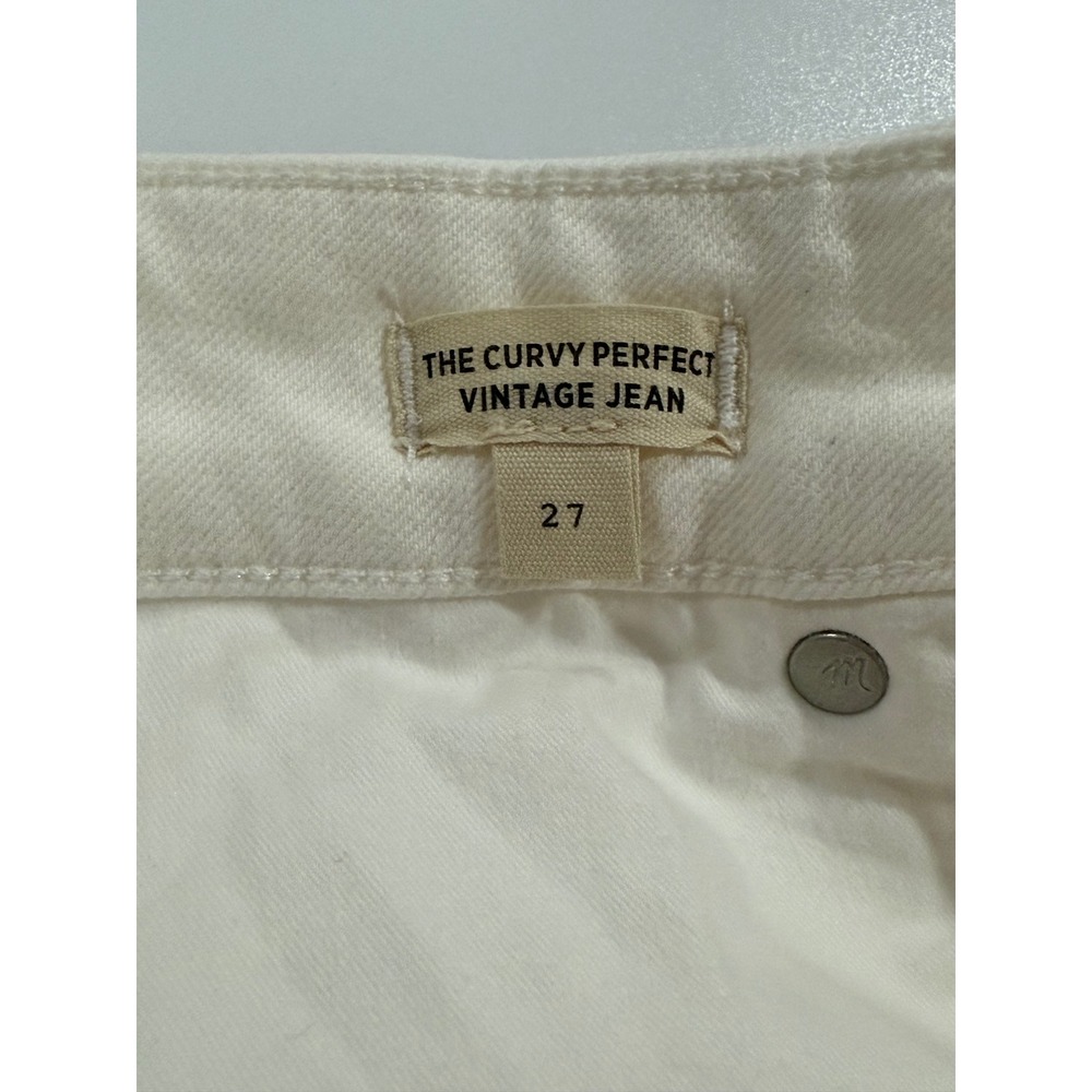 Madewell The Curvy Perfect Vintage Jean Tile White Cotton Blend Sz 27 NWOT W355 - Picture 3 of 12